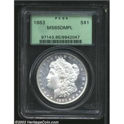 1883 $1 MS65 Deep Mirror Prooflike PCGS.