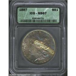 1887 $1 MS67 ICG.