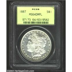 1887 $1 MS64 Deep Mirror Prooflike PCGS.