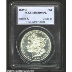1889-S $1 MS63 Deep Mirror Prooflike PCGS.
