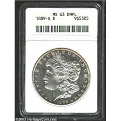 1889-S $1 MS63 Deep Mirror Prooflike ANACS.