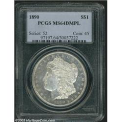 1890 $1 MS64 Deep Mirror Prooflike PCGS.