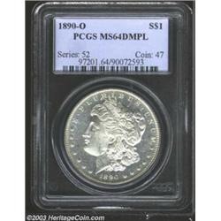 1890-O $1 MS64 Deep Mirror Prooflike PCGS.