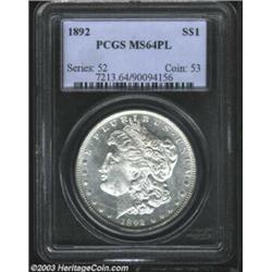 1892 $1 MS64 Prooflike PCGS.