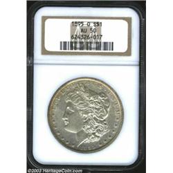 1895-O $1 AU50 NGC.