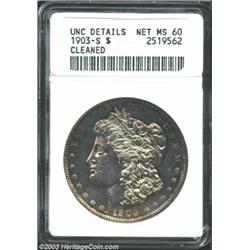 1903-S $1--Cleaned--ANACS. Unc Details, Net MS60.