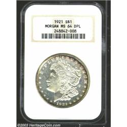 1921 $1 MS64 Deep Mirror Prooflike NGC.