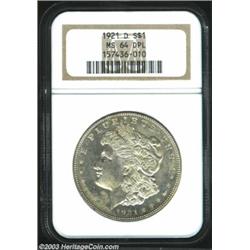 1921-D $1 MS64 Deep Mirror Prooflike NGC.