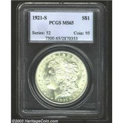 1921-S $1 MS65 PCGS.