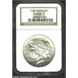 1921 $1 MS65 NGC.