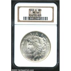 1922-D $1 MS66 NGC.