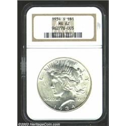 1934-S $1 MS62 NGC.