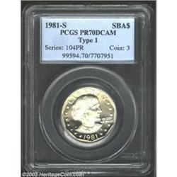 1981-S SBA$ Type One PR70 Deep Cameo PCGS.