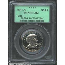 1981-S SBA$ Type One PR70 Deep Cameo PCGS.