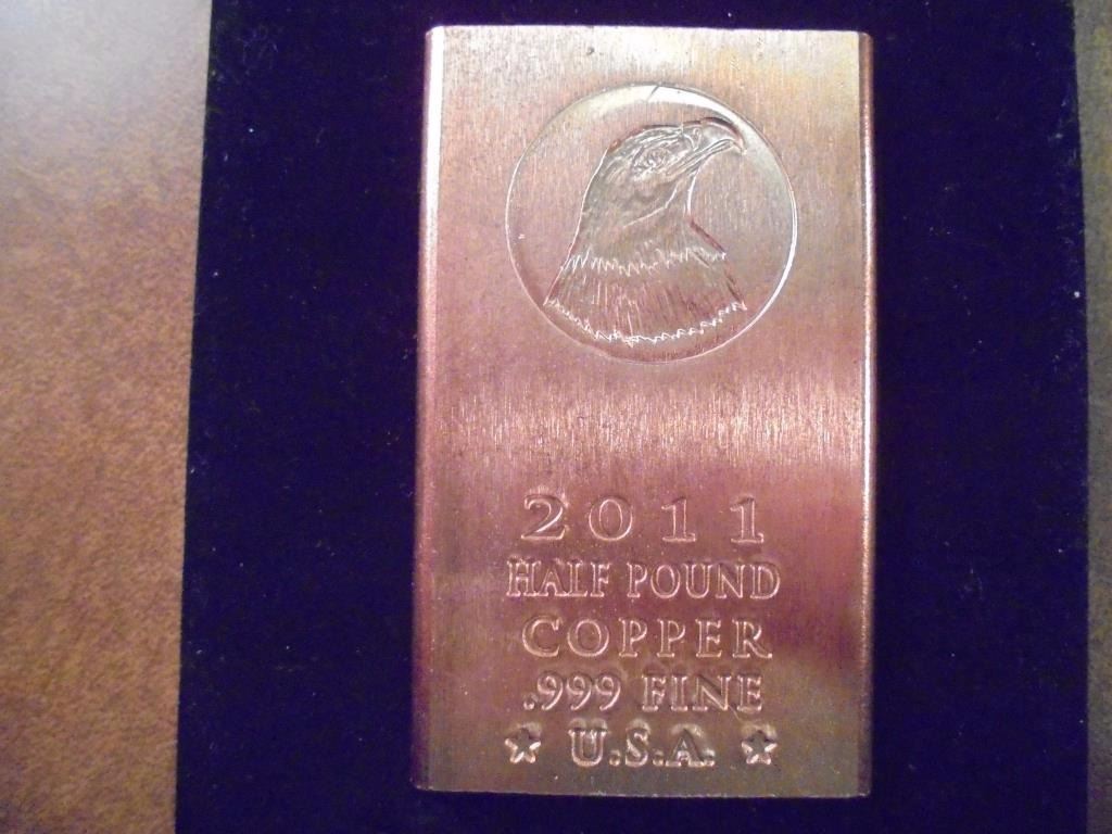 HALF POUND .999 FINE COPPER INGOT