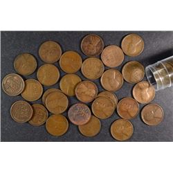 ROLL OF 1910-S LINCOLN CENTS: SEMI KEY DATE VARIOUS GRADES BUT (5) ARE DAMAGED