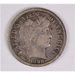 1898-O BARBER DIME, VF