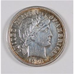 1906-D BARBER DIME, AU+