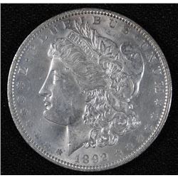 1892 MORGAN DOLLAR CHOICE BU WHITE, VERY NICE