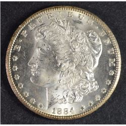1884-CC MORGAN SILVER DOLLAR, CHOICE BU  WHITE!