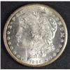 Image 1 : 1884-CC MORGAN SILVER DOLLAR, CHOICE BU  WHITE!