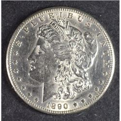1890-CC MORGAN SILVER DOLLAR, CHOICE BU  SEMI-KEY DATE