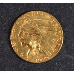 1929 $2.50 GOLD INDIAN, AU/BU
