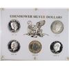 Image 1 : SET IN CAPITAL PLASTIC PROOF IKE DOLLAR SILVER, 1 EACH (1971-S,1972-S,1973-S,