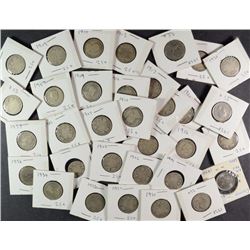 SILVER CANADA QUARTER LOT, ( 32 ) 1900-1938 mostly ALL Diff> ( 21 ) 1970 - 1992