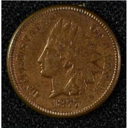 1877 INDIAN HEAD CENT, AU+