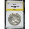 Image 1 : 1921 PEACE SILVER DOLLAR, LVCS AU/BU  BETTER DATE