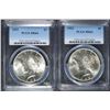 Image 1 : 1922 & 1923 PEACE SILVER DOLLARS, PCGS MS-64