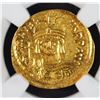 Image 2 : 582-602 AD BYZANTINE EMPIRE MAUR. TIBERIUS. AV SOLIDUS NGC MS