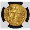 Image 3 : 582-602 AD BYZANTINE EMPIRE MAUR. TIBERIUS. AV SOLIDUS NGC MS