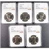 Image 1 : NGC LOT OF KENNEDY HALF DOLLARS ALL MS-66 3-1988-D & 2-1989-P