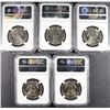 Image 2 : NGC LOT OF KENNEDY HALF DOLLARS ALL MS-66 3-1988-D & 2-1989-P