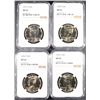 Image 1 : 4 NGC MS-66 KENNEDY HALF DOLLARS 1991-D, 1992-P, 1996-P, 1998-P