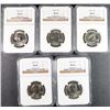Image 1 : (5) 1981 SUSAN B ANTHONY DOLLARS ; 2 NGC MS66 & 3-NGC  MS 65