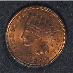 1889 INDIAN HEAD CENT, CHOICE BU RED