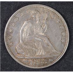 1853 ARROWS AND RAYS HALF DOLLAR AU