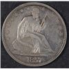 Image 1 : 1857 SEATED LIBERTY HALF DOLLAR, XF/AU