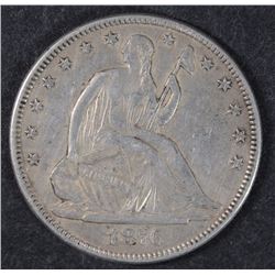 1876 SEATED LIBERTY HALF DOLLAR, AU