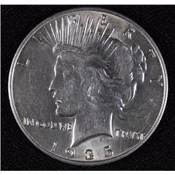 1935-S PEACE SILVER DOLLAR, CHOICE BU
