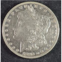 1893-O MORGAN SILVER DOLLAR, AU  KEY DATE!