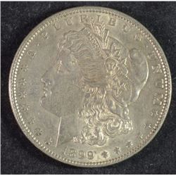 1899 MORGAN SILVER DOLLAR, AU KEY DATE!