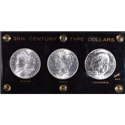 ( 3 ) CH BU DOLLARS IN PLASTIC HOLER: 1904-O MORGAN , 1923 PEACE & 1971-S IKE