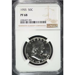 1955 FRANKLIN HALF DOLLAR, NGC PF-68