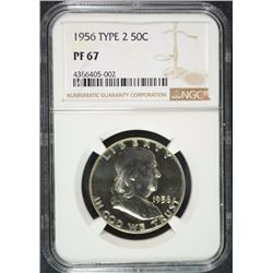 1956 TYPE-2 FRANKLIN HALF DOLLAR, NGC  PF-67