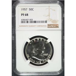 1957 FRANKLIN HALF DOLLAR, NGC PF-68