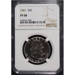 1961 FRANKLIN HALF DOLLAR, NGC PF-68